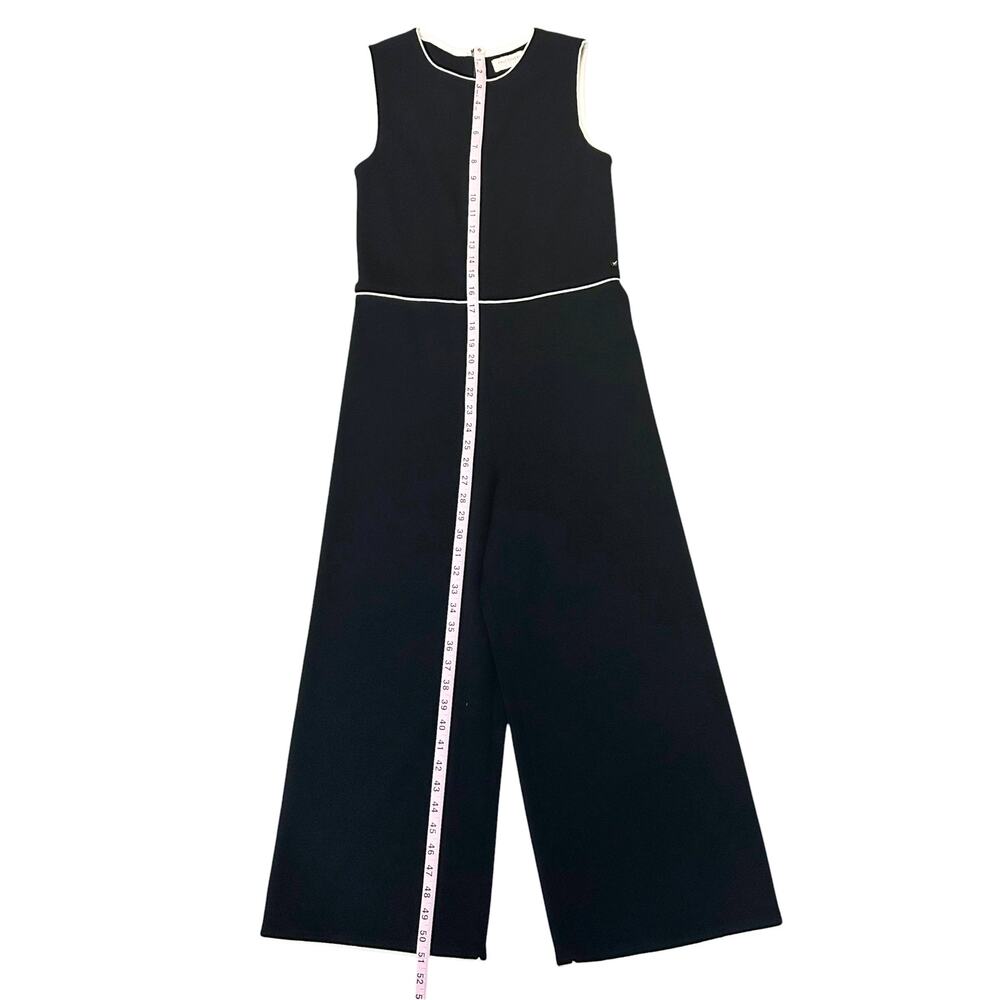 Falconeri Black Wool Wide Leg Sleeveless Jumpsuit M - Picture 10 of 14